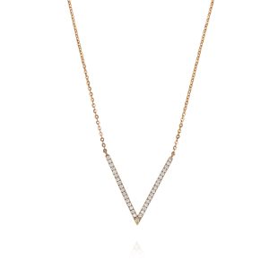 Rose Gold Diamond Chevron Necklace