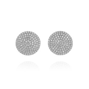 Large Diamond Circle Stud Earrings