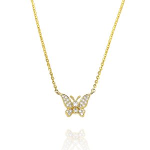 Diamond Butterfly Pendant