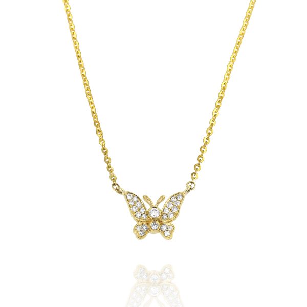 Diamond Butterfly Pendant