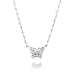 Diamond Butterfly Pendant Necklace
