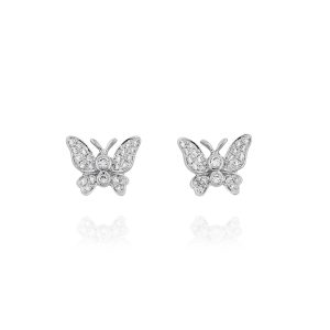 Diamond Butterfly Stud Earrings