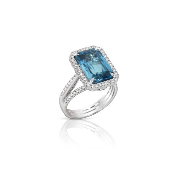 Radiant Blue Zircon Ring - Image 3