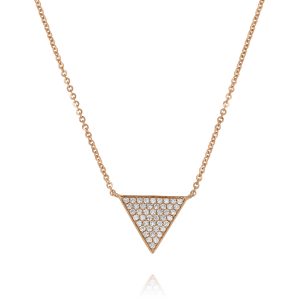Rose Gold Diamond Triangle Necklace