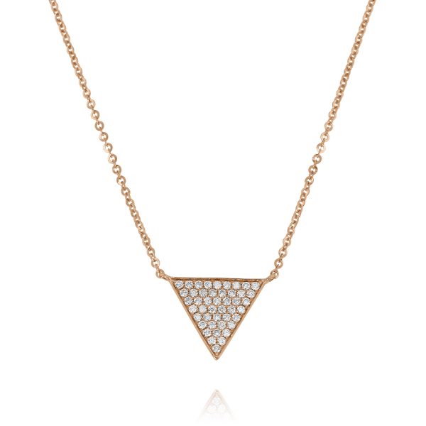 Rose Gold Diamond Triangle Necklace