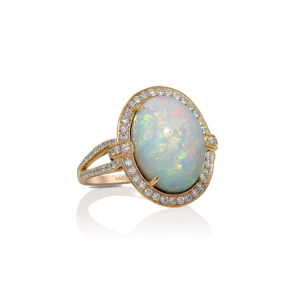 White Opal and Diamond Ring - Image 2