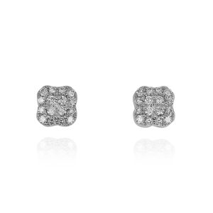 Diamond Cluster Stud Earrings