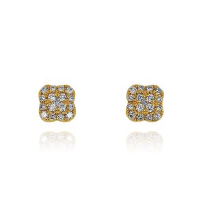 Diamond Cluster Stud Earrings