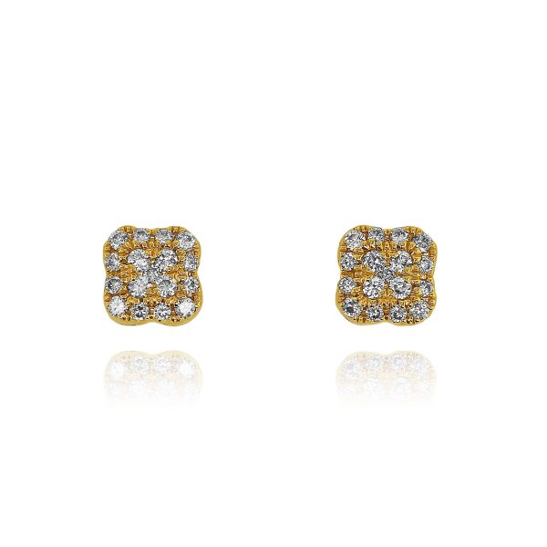 Diamond Cluster Stud Earrings