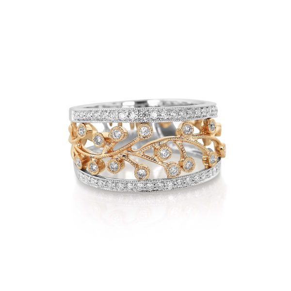 Rose Vine Diamond Wide Band - Image 2