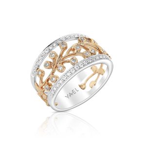 Rose Vine Diamond Wide Band