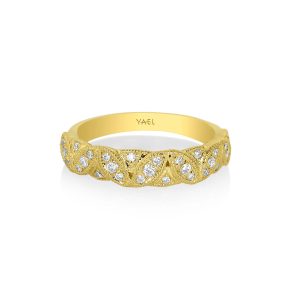 Textured Diamond Band in Yellow Gold
