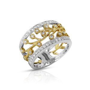 Yellow Vine Diamond Wide Band