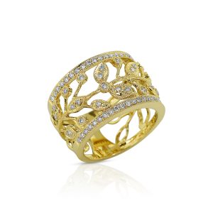 Yellow Gold Diamond Cigar Band