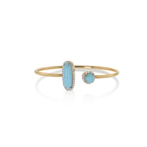 Oval and Round Turquoise Bangle