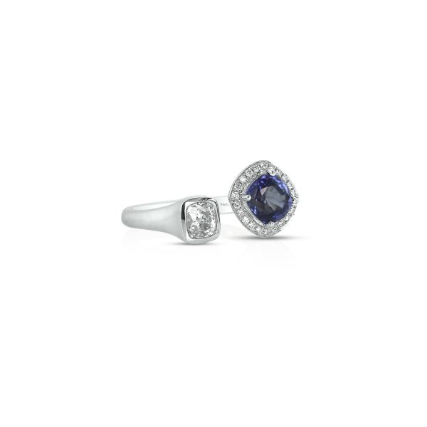 Purple and White Sapphire Diamond Ring - Image 3