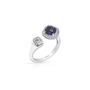 Purple and White Sapphire Diamond Ring