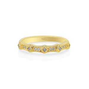 Princess-Cut Diamond Band in Yellow Gold