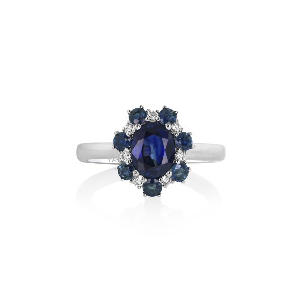 Sapphire and Diamond Halo Ring - Image 2