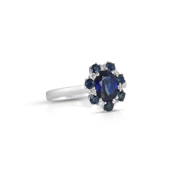 Sapphire and Diamond Halo Ring - Image 3