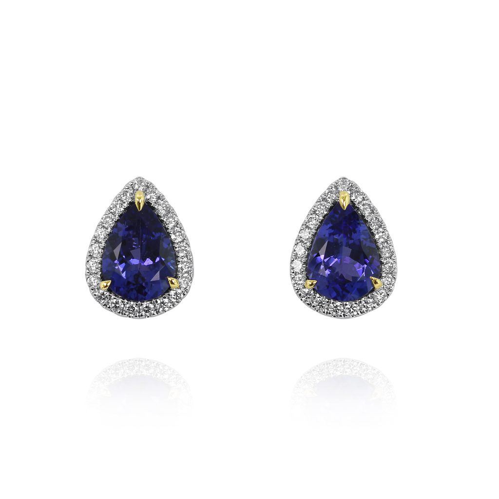 Pear Tanzanite Drop Earrings