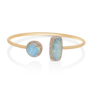 Double White Opal Bangle