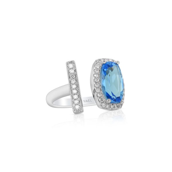 Swiss Blue Topaz and Diamond Ring - Image 2