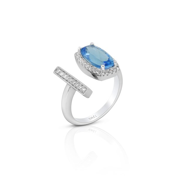 Swiss Blue Topaz and Diamond Ring - Image 3