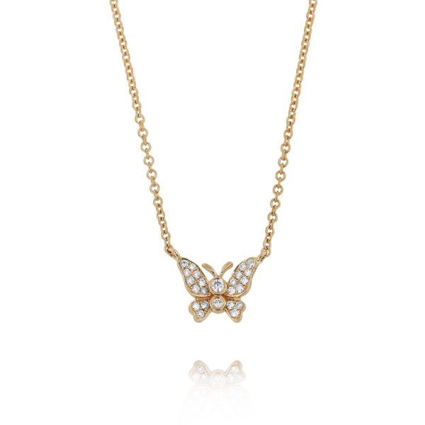 Diamond Butterfly Pendant Necklace