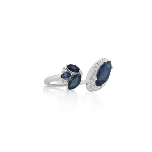 Multi Marquise Blue Sapphire Ring - Image 2