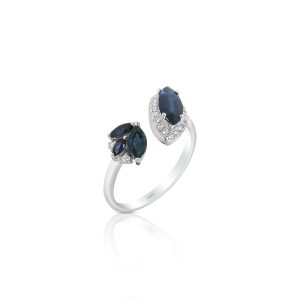 Multi Marquise Blue Sapphire Ring