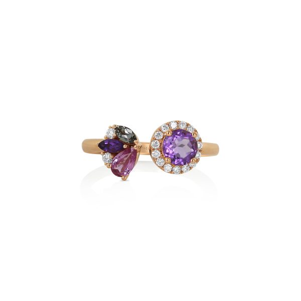 Amethyst & Sapphire Crossover Ring - Image 3