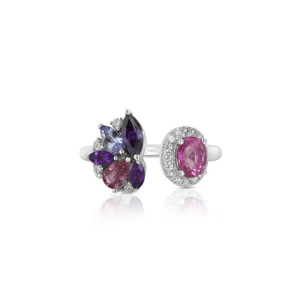 Pink & Amethyst Crossover Ring - Image 3