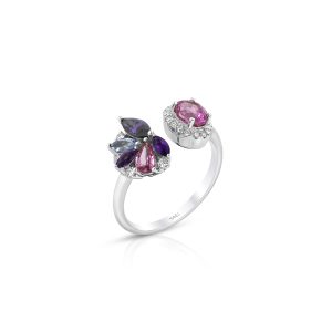 Pink & Amethyst Crossover Ring