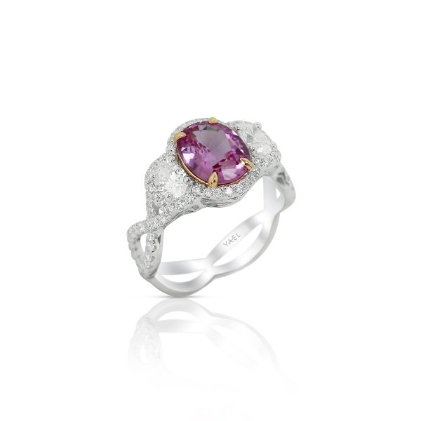 Pink Sapphire and Diamond Statement Ring - Image 2