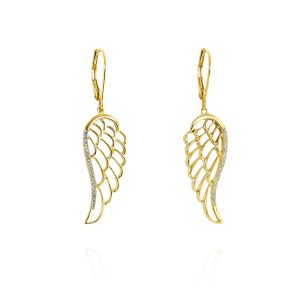 Yellow Gold Angel Wing Earrings