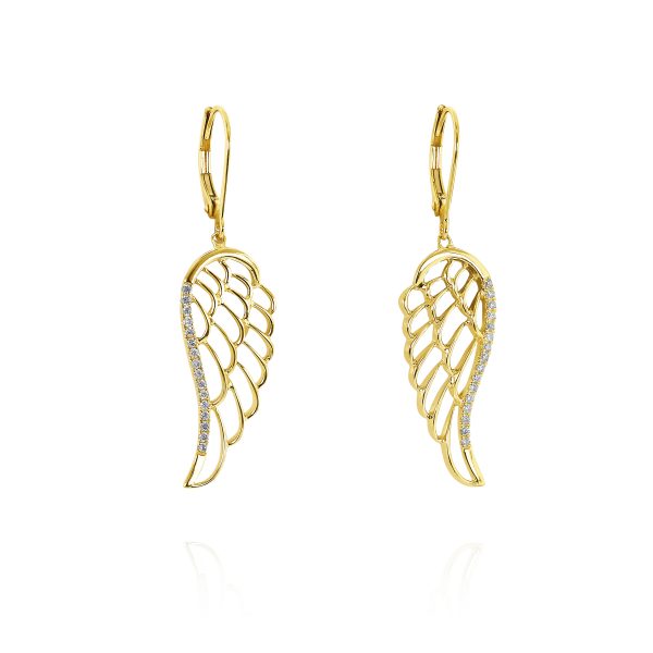 Yellow Gold Angel Wing Earrings