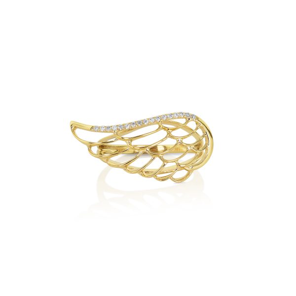 Yellow Gold Angel Wing Ring - Image 3