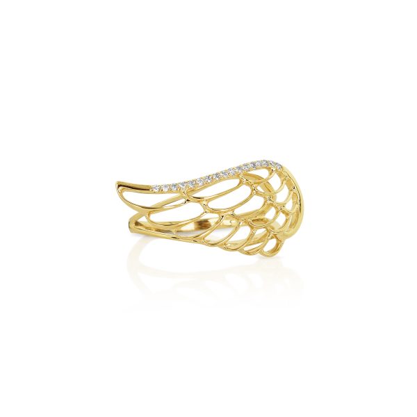 Yellow Gold Angel Wing Ring