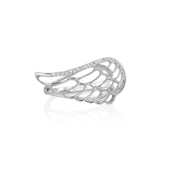 White Gold Angel Wing Ring - Image 2