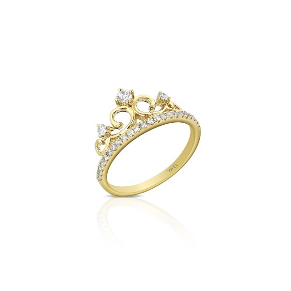 Yellow Gold Crown Ring - Image 2