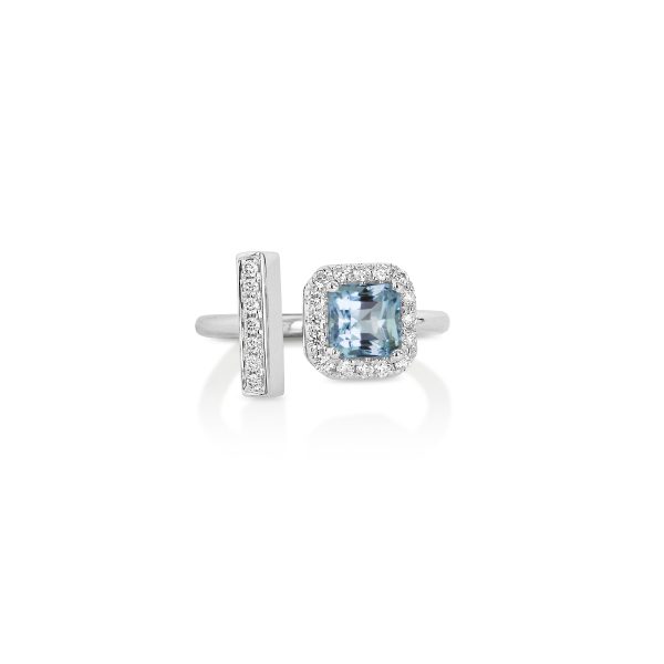 Asscher Cut Aquamarine Ring - Image 2