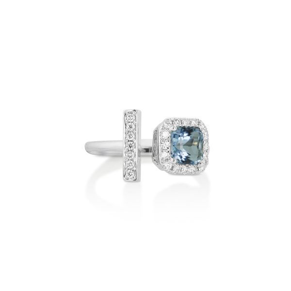 Asscher Cut Aquamarine Ring - Image 3