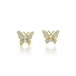 Diamond Butterfly Stud Earrings