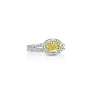 East/West Oval Yellow Diamond Ring