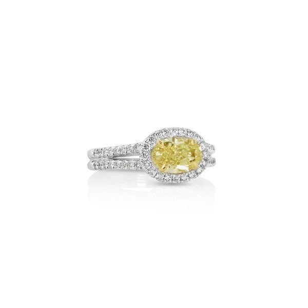 East/West Oval Yellow Diamond Ring