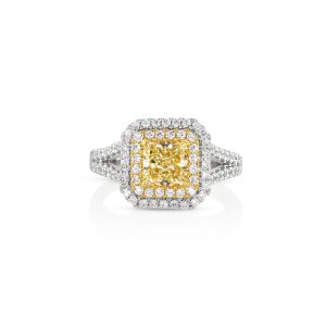 Cushion Yellow Diamond Ring