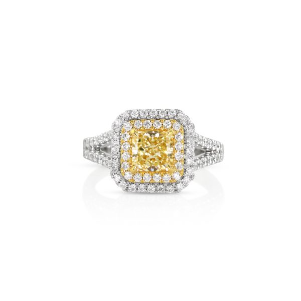 Cushion Yellow Diamond Ring