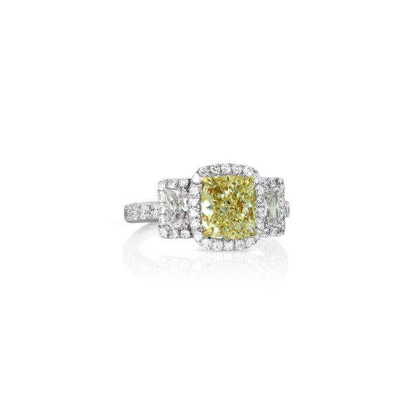 Cushion Yellow Diamond Ring - Image 2