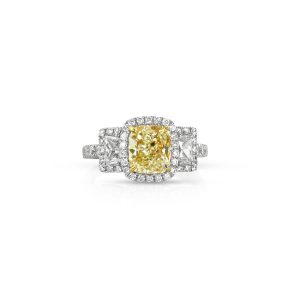 Cushion Yellow Diamond Ring